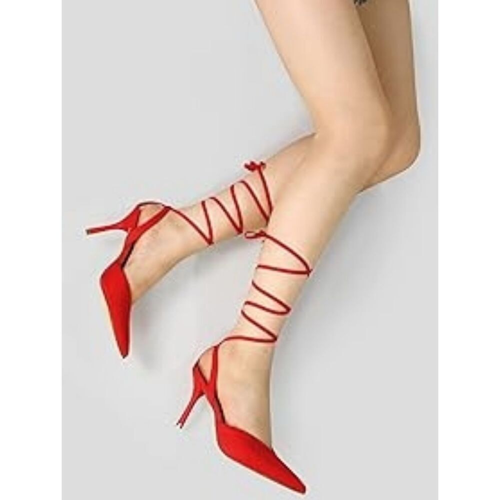 (C-4618)   Mysoft Women's Wrap Heeled Sandals Strappy Sz 8
